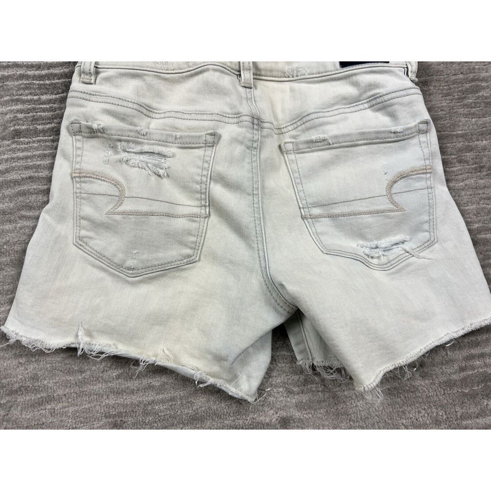 American‎ Eagle Shorts Womens 4 Blue Light Wash Hi Rise Shortie Super Stretch - Picture 10 of 13